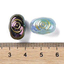 Perline acriliche opache intrecciate in metallo dorato&nbsp;OACR-H040-06