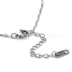 Collar con colgante de plumas y nudo de triquetra/trinidad que no se deslustra&nbsp;NJEW-C042-03P