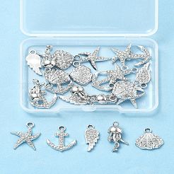 25 Stück 5 Stile Legierung Kristall Strass Anhänger&nbsp;FIND-FS0004-10