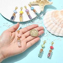7 pendentif bouteille en porcelaine et verre fait main&nbsp;HJEW-FS00110