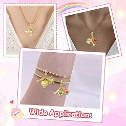5 stücke 5 arten messing mikro pflastern klare zirkonia europäische baumelnde charme&nbsp;FIND-CJ0005-20