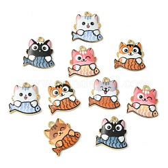 30 pièces 6 couleurs pendentifs en émail d'alliage de placage de rack&nbsp;FIND-CJ0002-66