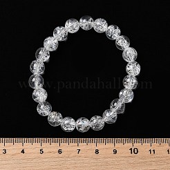 Bracelets extensibles en perles rondes de cristal de quartz naturel pour femmes&nbsp;BJEW-L712-B03-8mm
