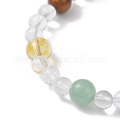 Pulseras elásticas de cuentas redondas de piedras preciosas naturales de chakra para mujeres y hombres&nbsp;BJEW-TA00684