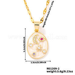 Collares colgantes de latón esmaltado con forma ovalada&nbsp;LO5059-2