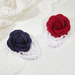 2 spilla a forma di fiore in stoffa&nbsp;JEWB-FH0001-61B