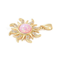 Pendentifs avec zircon cubiques à micro-pavés en laiton&nbsp;X-KK-S507-09B-G