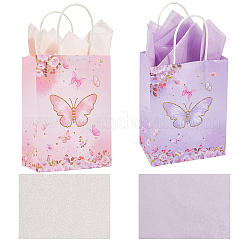 16 bolsa de embalaje de papel con estampado de mariposas en 2 colores&nbsp;ABAG-BBC0001-29A