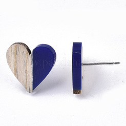 Pendientes de resina y madera&nbsp;EJEW-N017-002A-C01