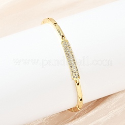 Bracciali in ottone micro pavé con zirconi cubici trasparenti per donna&nbsp;BJEW-F504-12G