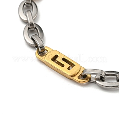 Bracelet à maillons ovales en acier inoxydable 201 bicolore avec placage ionique (IP)&nbsp;BJEW-B078-26GP