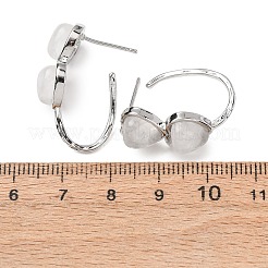 Boucles d'oreilles puces en cristal de quartz naturel en forme de cœur pour la Saint-Valentin&nbsp;EJEW-T053-01P-08