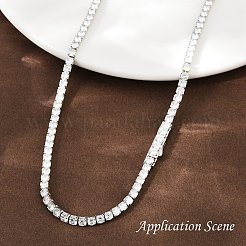 925 Sterling Silber klare Zirkonia Ketten&nbsp;STER-C016-02B-P02