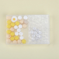 79 pz 6 perline distanziatrici in strass in ferro con perline in silicone a forma di fiore&nbsp;SIL-SZ0002-30A
