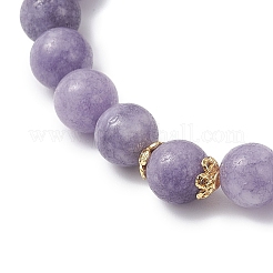 Pulseras elásticas con cuentas redondas de jade blanco natural teñidas de 8.5 mm para mujer&nbsp;BJEW-JB12260-03