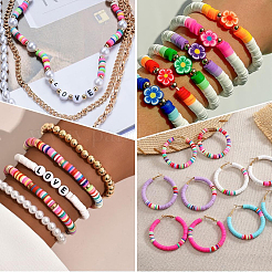3500pcs 10 couleurs perles d'argile polymère faites à la main&nbsp;CLAY-PA0001-26A