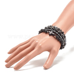 Braccialetti elastici con perline rotondi in pietra mista in stile 4 pz 4 con strass di cristallo&nbsp;BJEW-JB07885