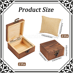 2 x Aufbewahrungsbox für Schmuck aus Holz mit 2 x Kissen für Armband und Uhr aus Stoff.&nbsp;CON-BBC0001-16B