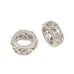 Messing Micro Pave klare Zirkonia europäische Perlen&nbsp;CU-CBA6A75-14P