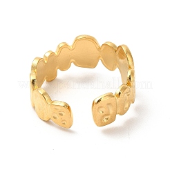 Anillo abierto ovalado con giro de acero inoxidable 304 con revestimiento iónico (IP) para mujer&nbsp;RJEW-E063-27G
