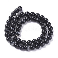 Chapelets de perles perles en agate noire naturelle&nbsp;X-G-G582-8mm-60