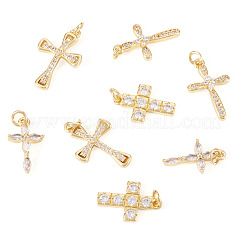 8 Stk. 4 Stile Messing Micro Pave Zirkonia Anhänger&nbsp;KK-TA0002-91