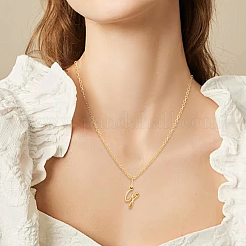 1 collar con colgante de letra de acero inoxidable 304&nbsp;NJEW-LP0001-39G-G