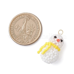 Schneemann-Anhänger aus Glasperlen&nbsp;PALLOY-MZ01007-03
