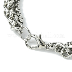 Chaîne de blé en alliage et bracelets de chaîne de boîte pour femmes et hommes&nbsp;BJEW-C069-01B-P