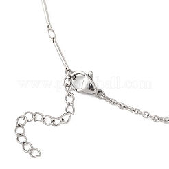 Collares de cadena de eslabones de barra de latón y cadena de cable de acero inoxidable 304 para mujer&nbsp;NJEW-JN05547-02