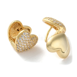 Boucles d'oreilles créoles en laiton zircon cubique micro pavé&nbsp;EJEW-C121-17G