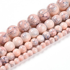 Chapelet de perles en verre baking paint&nbsp;DGLA-N003-6mm-C02