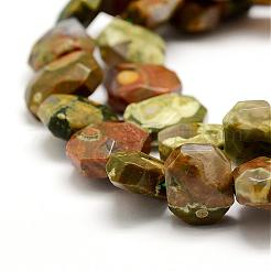 Chapelets de perles en jaspe de rhyolite naturelle&nbsp;G-F479-07
