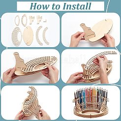 Abnehmbare Holzständer für Zeichenstifte&nbsp;DIY-WH0488-60
