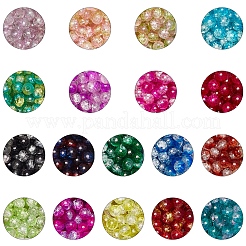 DIY-Sets zum Basteln von Armbändern aus elastischen Armbändern mit Crackle-Glasperlen und Backfarbe&nbsp;DIY-PH0004-54D