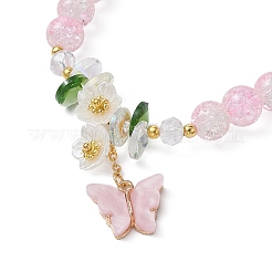 Bracelet extensible perles rondes en verre&nbsp;BJEW-JB09811-02