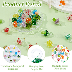24 Stück handgefertigte Bunte Malerei-Anhänger&nbsp;LAMP-HS0001-20