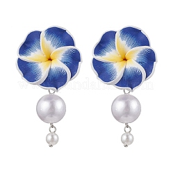 Orecchini pendenti plumeria 3d in argilla polimerica&nbsp;EJEW-JE06417