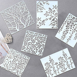 6 pochoir en plastique creux pour dessin et peinture&nbsp;DIY-GF0012-66