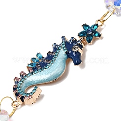 Atrapasueños de aleación con rhinestone y dijes de vidrio&nbsp;HJEW-E013-01G-B
