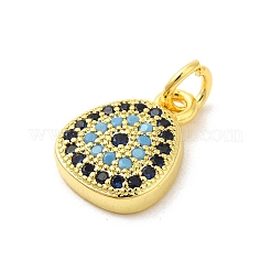 Pendentifs et breloques en laiton plaqué or 18 carat véritable avec micro pavé de zircones cubiques&nbsp;KK-S396-01K