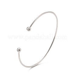 Bracciale rigido aperto con zirconi chiari&nbsp;BJEW-G663-03P