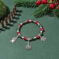 Stretch-Armband mit Glasperlen&nbsp;BJEW-TA00144