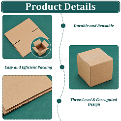 Quadratische Geschenkboxen zur Aufbewahrung von Halsketten und Ohrringen aus Kraftpapier&nbsp;CON-WH0095-91