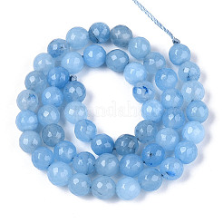 Gefärbt natürlichen weißen Jade Perlen Stränge&nbsp;LS-G-T139-8mm-60-15