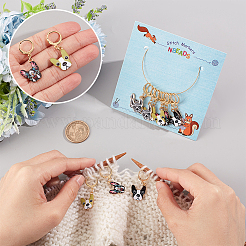 12 stücke 4 stil legierung emaille hund charms verriegelung stich hersteller&nbsp;HJEW-PH01589