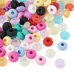 100pcs 2 Arten undurchsichtige europäische Acrylperlen&nbsp;OACR-TA0005-07