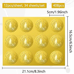 34 Blatt selbstklebende Aufkleber mit Goldfolienprägung&nbsp;DIY-WH0509-063
