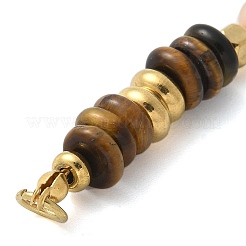 Natürliche Tigerauge & Kunststoff-Imitat Perlen Scheibe Perlen Verbinder Charms/Verbinder&nbsp;LS-STAS-L277-11G-01