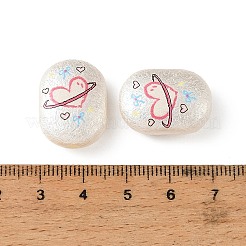 Gedruckt undurchsichtige Acrylperlen&nbsp;OACR-B054-01N